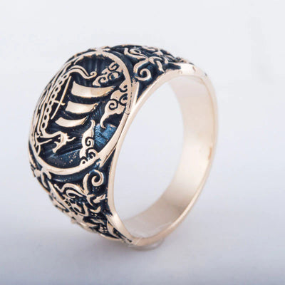 Drakkar Ring (Solid Bronze) - Viking Heritage Store