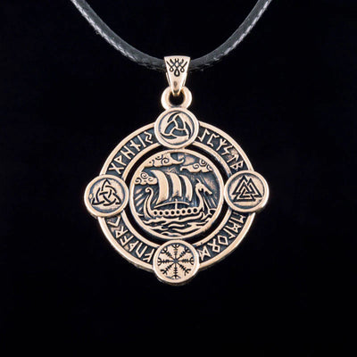 Drakkar Necklace (Bronze) - Viking Heritage Store